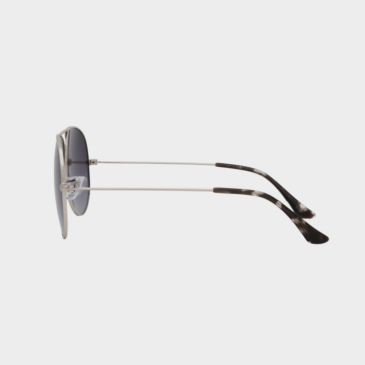 NETRAZ NZ1001 Aviator Midnight Gradient Sunglasses With Pilot Silver Frame And Midnight Lens Side View