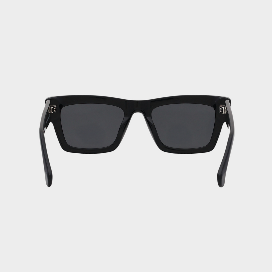 NETRAZ NZ3384 Italian Acetate Frame Square Sunglasses With Black Frame And Black Lens Back View