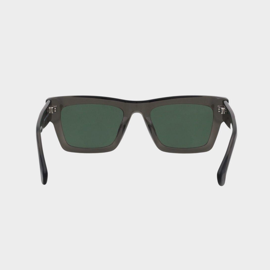 NETRAZ NZ3384 Italian Acetate Frame Square Sunglasses With Grey Frame And Green Lens Back View