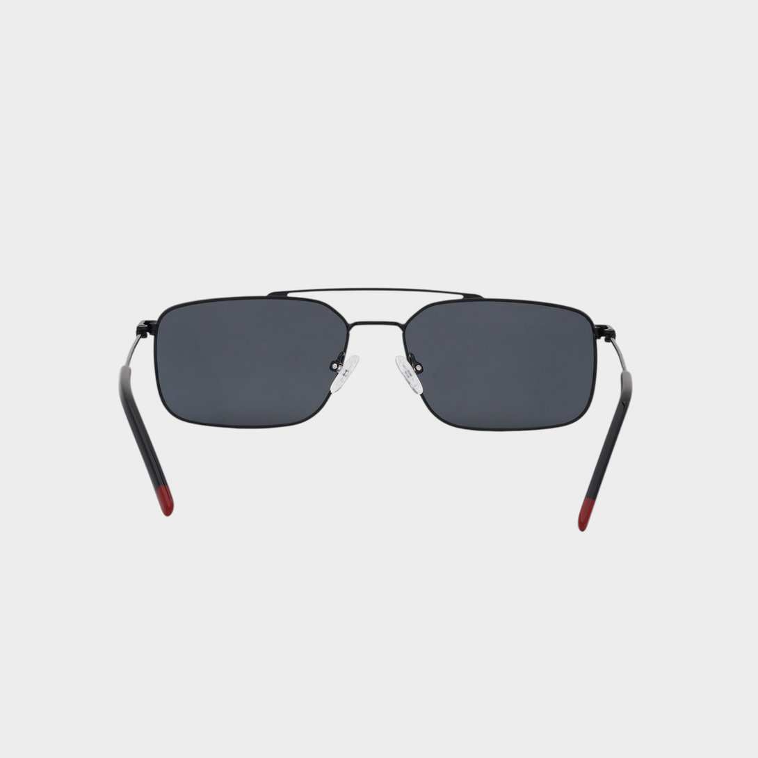 NETRAZ NZ3518 Black Rectangle Sunglasses With Black Frame And Black Lens Back View