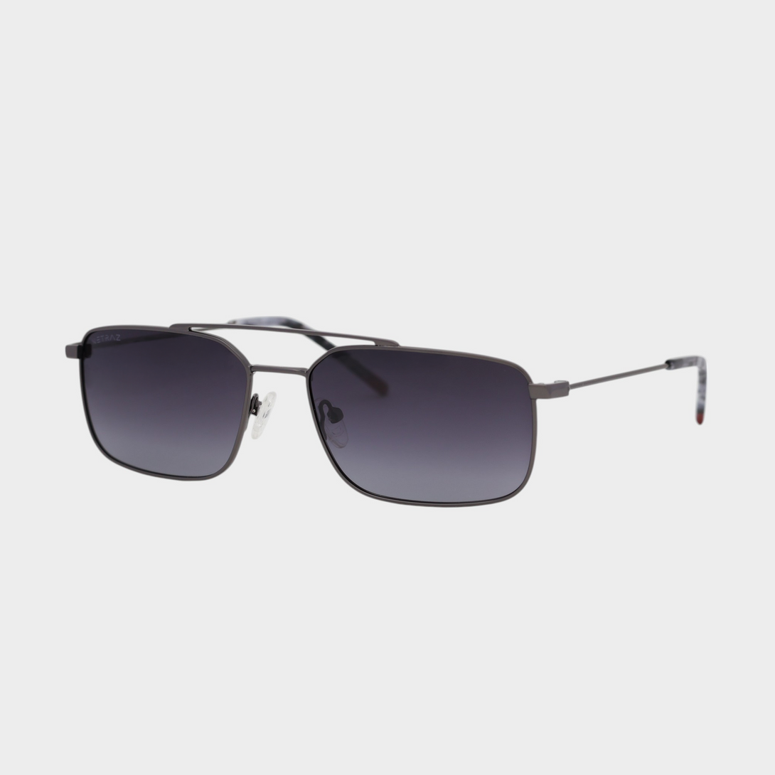 NETRAZ NZ3518 Midnight Gradient Rectangle Sunglasses With Grey Frame And Midnight Gradient Lens Angle View