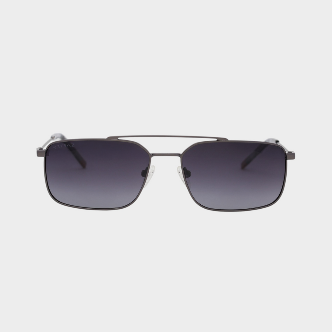 NETRAZ NZ3518 Midnight Gradient Rectangle Sunglasses With Grey Frame And Midnight Gradient Lens Front View