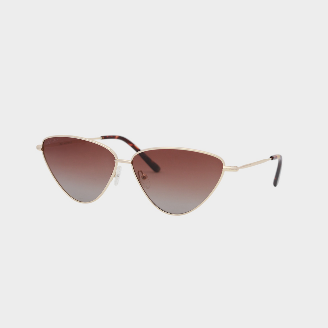 NETRAZ NZ4093 Red Triangle Cat Eye Sunglasses With Gold Frame And Red Lens Angle View