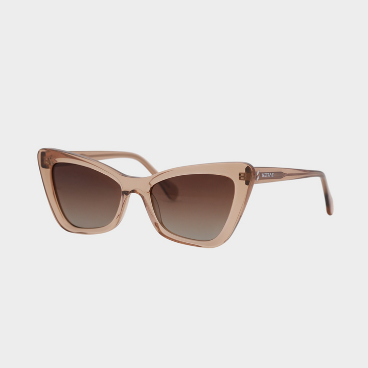 NETRAZ NZ4228 Tea Cat Eye Sunglasses With Tea Frame And Brown Gradient Lens Angle View