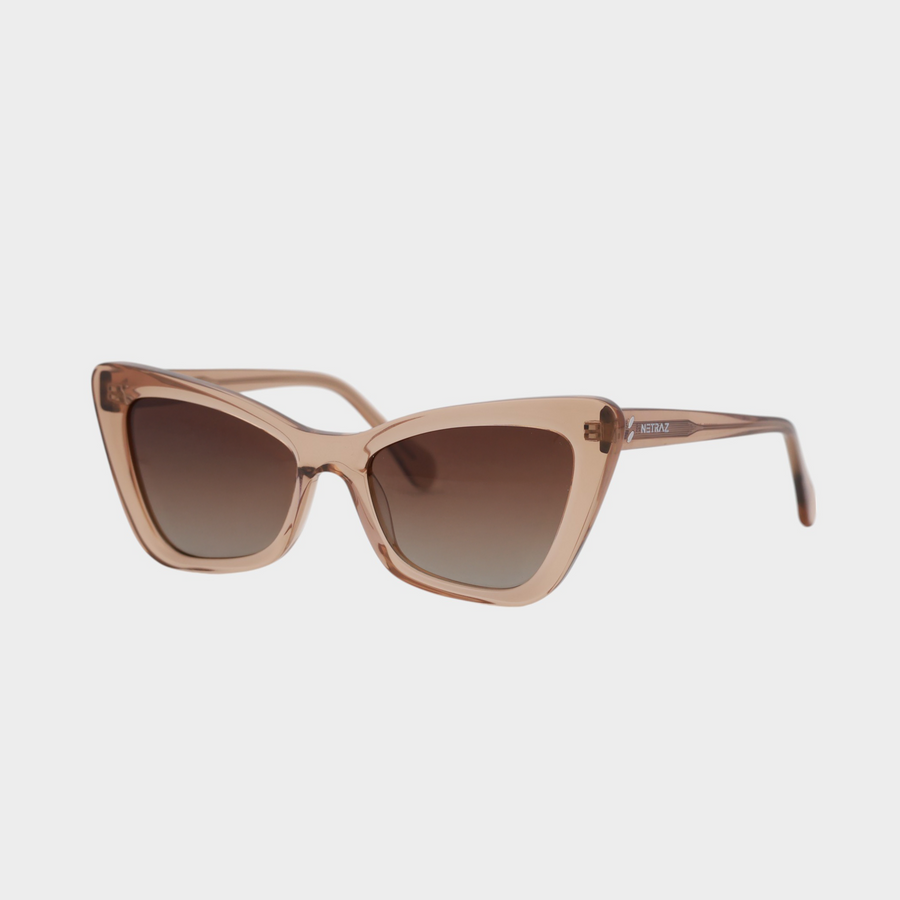 NETRAZ NZ4228 Tea Cat Eye Sunglasses With Tea Frame And Brown Gradient Lens Angle View
